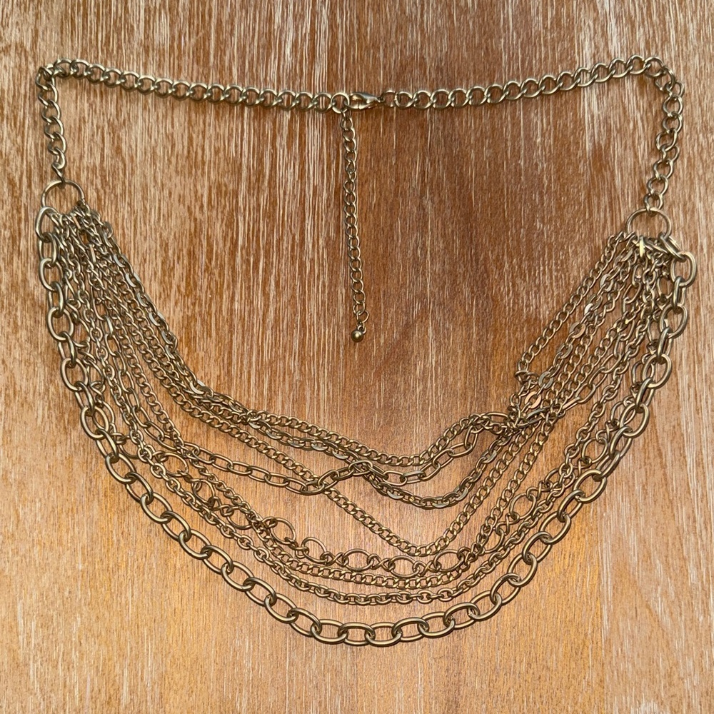 Pier 1 Gold Tone Chain Necklace - Picture 1 of 7